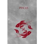 Pisces Zodiac Journal – Dotted Notebook | Silver & Burgundy Cover | 6x9 in Hardcover
