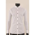 Piserro Uzun Kol Slim Fit Damatlık Beyaz Gömlek - XL