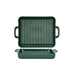 Pişirme Tabağı 2 Adet Dikdörtgen Pişirme Tepsisi Porselen Pişirme Tabağı Tavuk Patates Fırınlanmış Pirinç Pişirme Kabı (700/900 ml) Lazanya Tavaları (Renk: 25,4 cm yeşil)