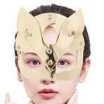 PISOLE Kedi Maskesi, Cadılar Bayramı PU Deri Ayarlanabilir Kayışlı Yarım Yüz Kapağı - Noel Topu Parti Kıyafet Kostümü, Erkekler Kadınlar için Maskeli Balo Hediyeleri için Fantezi Sahne