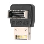 Pissente 90 Derece USB 3.1 Tip E Adaptör, USB 3.1 Tip-E Erkek - Tip-E Dişi Ön Panel Dahili Konnektör Adaptörü Direksiyon Dirseği (PH74A) Yüksek Hızlı İletim (PH74A)