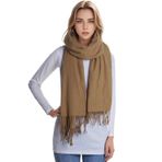 Pistha Kadınlar için Kış Eşarp Kaşmir Eşarp, Pashmina Şal Abiye için Sarar Uzun Büyük Sıcak Yumuşak Eşarplar, Deve, 82.7 * 27.6 inch