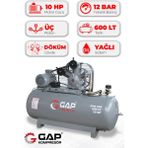 Pistonlu Hava Kompresörü 600LT 3 Kafa 12 Bar 10 Hp GPK600