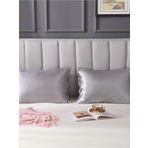Pistore Gri Ipek Saten Yastık Kılıfı 50 X 70 2'Li
