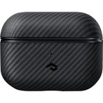 Pitaka Airpods Pro 2 Kılıf Magsafe Özellikli 600D Aramid Fiber Pitaka Classic Seri Black-Grey Twill - Siyah - Gri