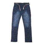 Pıtırık P00030 Çocuk Kız Çiçekli Kot Pantolon