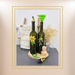 Pitrakstore Zeytinyağı-Ayçiçek Yağı 750ML- Sebze Fırçası- Silikon Huni-Stand(Hediye) 5'li Set - Yeşil