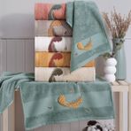 Piuma - %70 Bambu / %30 Pamuk Nakışlı El Havlusu - 6'lı Set 50X90 - 50 x 90 cm - Çok Renkli