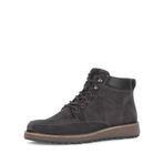 Pius Gabor Bağcıklı erkek ayakkabısı, çizme, geri dönüştürülmüş astar, değiştirilebilir tabanlık, fermuarlı, Slate Black 11, 45 EU