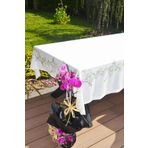 Pivoine Orkide Desenli Çiçek Temalı Polyester Masa Örtüsü – Dikdörtgen 150×240 cm (Açık Ölçü 140×240), 6–8 Kişilik, Dayanıklı, Çok Amaçlı, Yerli Üretim, Kuru Temizleme Uygun