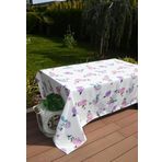 Pivoine Ortanca ve Kelebek Desenli%100 Polyester Masa Örtüsü – Dikdörtgen 140×240 cm, 6–8 Kişilik Yemek Masası İçin Şık Tasarım Dayanıklı ve Kolay Temizlenebilir, Çok Yönlü Masa Örtüsü