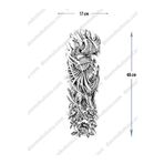 pivok Geçici Kol Kaplama Dövmesi- Anka Kuşu Ve Gül Figürü Geçici Dövme Tattoo(STICKER)