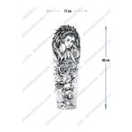 pivok Geçici Kol Kaplama-kadın Ve Gül Figür Geçici Dövme Tattoo(STICKER)