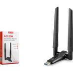 Pix-Link Uac20 WiFi Adaptör AC1200 Dual Band 2.4/5GHz, RTL8812BU Chipset, WiFi5, Siyah