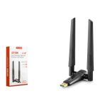 Pix-Link Uax06 WiFi Adaptör AX1800 Dual Band 2.4/5GHz, 1200Mbps, AIC8832BU, Siyah