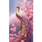 pixartsanat Pembe TavusKuşu PixArt Sanat Mozaik Tablo 36x76