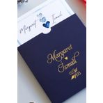 Pixel Davetiye 50 Adet Lacivert - Düğün Davetiyesi Yaldızlı-Düğün-Nişan-Kına-Nikah-Sünnet Davetiye- 8737