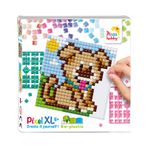 Pixel P41041 - Piksel plaka XL köpek yavrusu, set esnek taban plakası, çocuklar için, kendi tasarımınız için, çok kolay takma sistemi, ütü ve yapıştırma gerektirmez, organik plastikten küçük taşlar