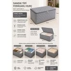 Pixue Baza Altlarında Elit Düzen 5 Li Premium Kapitone Desenli Fermuarlı Bez Hurç (65X45X22 Cm) - Gri
