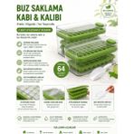 Pixue Yeni Nesil Kürekli Basmalı Buz Kalıbı 32+32 Buzluk Silikon Malzemeden Üretilmiş