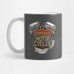 Pixxa 1948 Panhead Motorcycle Vintage Distressed Biker Chopper Rat Kupa Bardak