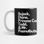 Pixxa Bojack Horseman Bojack Diane, Princess Carolyn, Todd And Mr. Peanutbutter- White Kupa Bardak