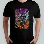 Pixxa Demon Slayer Kimetsu No Yaiba Unisex %100 Pamuklu Bisiklet Yaka T-Shirt Model 6 - Siyah