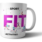 Pixxa Gym Spor Salonu Sağlıklı Yaşam Fitness Vücut Geliştirme Model 4 Kupa Bardak