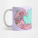 Pixxa Japanese Pastel Kawaii Anime Meme Surf Beach Wave Kupa Bardak