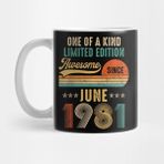 Pixxa June 1981 Vintage 40 Years Old Retro 40TH Birthday Gift Kupa Bardak