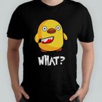 Pixxa Katil Civciv What? Unisex %100 Pamuklu Bisiklet Yaka T-Shirt - Siyah