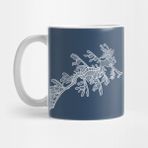 Pixxa Leafy Sedragon Ink Art Detailed Marine Animal Design Kupa Bardak