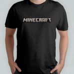 Pixxa Minecraft %100 Pamuklu Bisiklet Yaka T-Shirt Model - 1 - Siyah