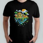 Pixxa Minecraft Unisex %100 Pamuklu Bisiklet Yaka T-Shirt Model 4 - Siyah