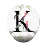 Pixxa Model 1 Oval K Harfi Çiçekli Harf Bilek Destekli Mouse Pad