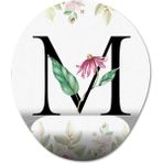 Pixxa Model 1 Oval M Harfi-Çiçekli Harf Bilek Destekli Mouse Pad