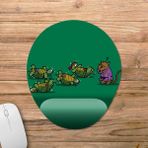 Pixxa Model 1 Oval Ninja Turtles - Ninja Kaplumbağalar ve Splinter Bilek Destekli Mouse Pad