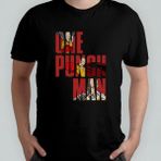Pixxa One Punch Man %100 Pamuklu Bisiklet Yaka T-Shirt Model 2 - Siyah