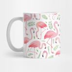 Pixxa Pink Floral Flamingos! Kupa Bardak