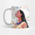 Pixxa Pocahontas Portrait Kupa Bardak