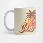 Pixxa San Diego California Vintage Summer Vacation Design Kupa Bardak