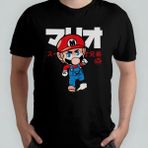 Pixxa Super Mario Bros %100 Pamuklu Bisiklet Yaka T-Shirt Model 11 - Siyah