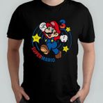 Pixxa Super Mario Bros %100 Pamuklu Bisiklet Yaka T-Shirt Model 12 - Siyah