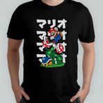 Pixxa Super Mario Bros %100 Pamuklu Bisiklet Yaka T-Shirt Model 6 - Siyah