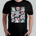 Pixxa Super Mario Bros Gta - Grand Theft Auto %100 Pamuklu Bisiklet Yaka T-Shirt Model 10 - Siyah