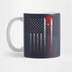 Pixxa Vintage Lacrosse Stick American Flag Faded Distressed Kupa Bardak