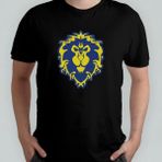 Pixxa World Of Warcraft - Alliance %100 Pamuklu Bisiklet Yaka T-Shirt Model - 1 - Siyah
