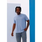 Piyera Erkek Mavi Oversize Bisiklet Yaka Normal Ve Battal Beden T-shirt - 172
