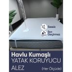 Piyes Home Sıvı Geçirmez Dört Köşe Lastikli Yatak Koruyucu Havlu Alez 180x200 - 180 x 200 cm - Beyaz
