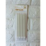 Piyop 6li Simli Pasta Mumu Beyaz 17 cm